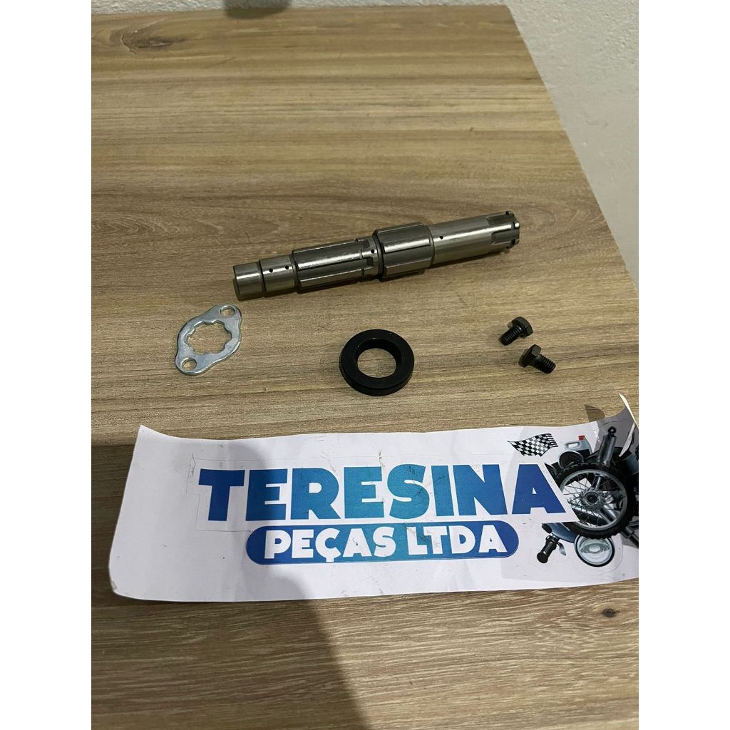 Eixo Pinhão Titan 125 1995 a 2004 / Fan 125 2005 ate 2008 + Trava + Retentor+Parafusos