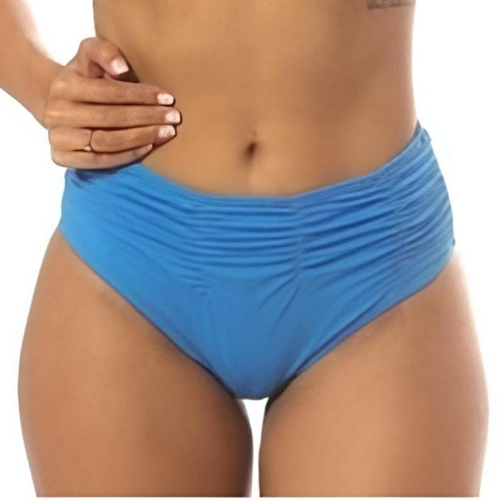 OBW  Calcinha biquini hot pants neon cintura Alta Plus Size Drapeada Biquíni
