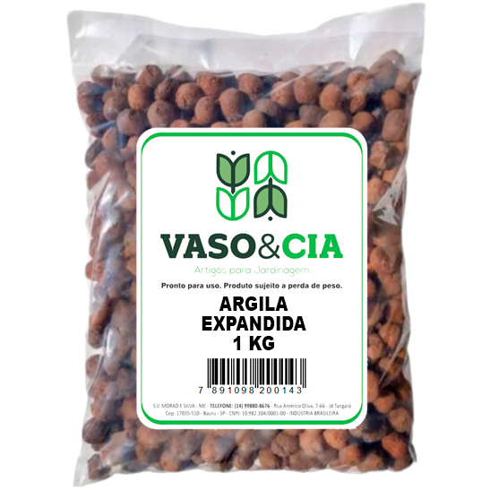 Argila Expandida 1 kg - Ideal para Paisagismo, Drenagem, Vasos, Jardins e Decoração - Vaso e Cia