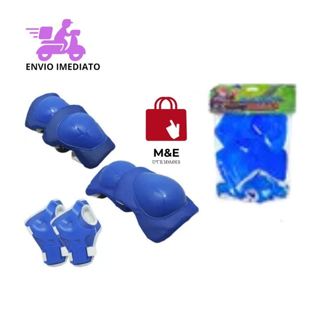 Kit Super Proteção Joelheira Cotoveleira E Luvas Criança Acima 4 Anos Para Patins, Skate e Patinete