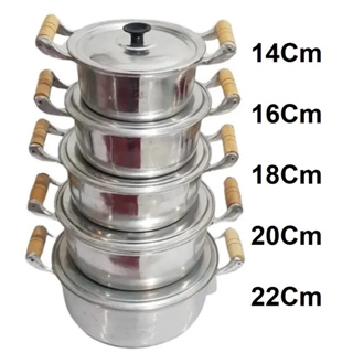 Jogo 5 Panelas Caçarolas Aluminio Batido Fundido Grosso com Tampa 14,16,18,20,22 em Oferta na Shopee