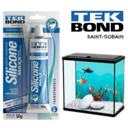 silicone para aquário maxx transparente 50g Silicone Incolor Atóxico Para Aquário Adesivo Acético Maxx Aquário TEKBOND