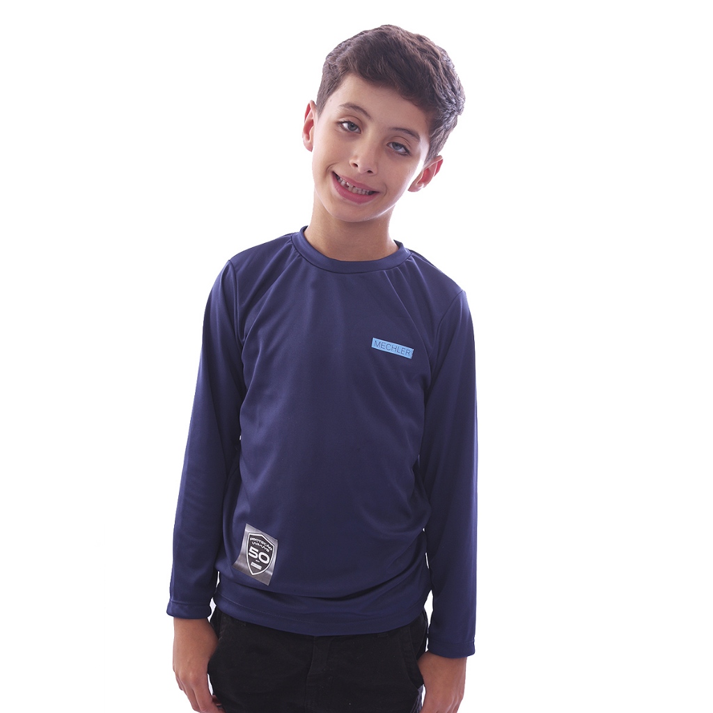 Camisa Dry Fit Infantil  Manga Longa Proteção Praia Piscina com Proteção UV  Menino Menina Proteção Solar Raio UV UVB Criança Mechler
