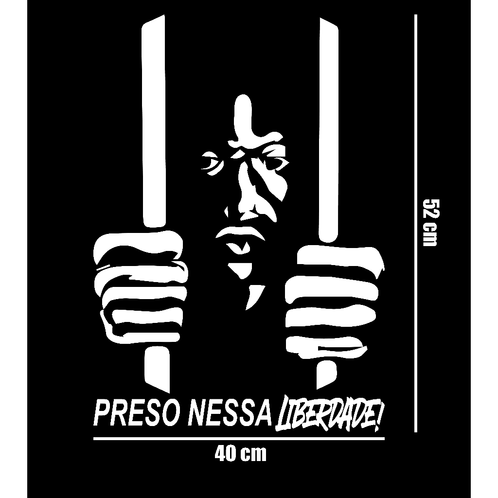 Adesivo de Recorte Racionais "Preso Nessa Liberdade" - 52x40 cm -  Para-brisas/Caminhão
