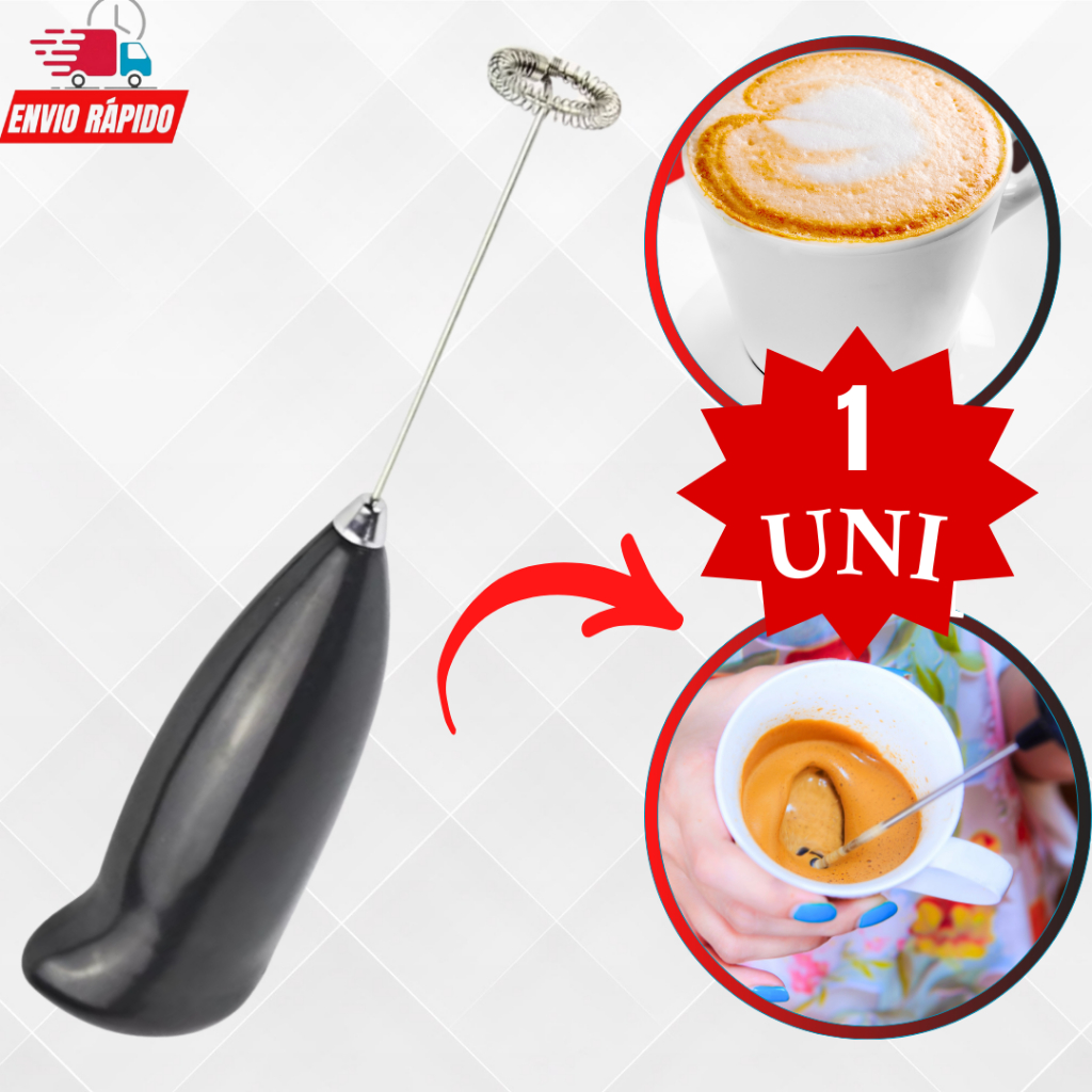 Misturador de Bebidas Mixer Batedor Mexedor Portátil Elétrico á Pilha Milk Shake Capuccino Café CoquetelBebidas Promoção