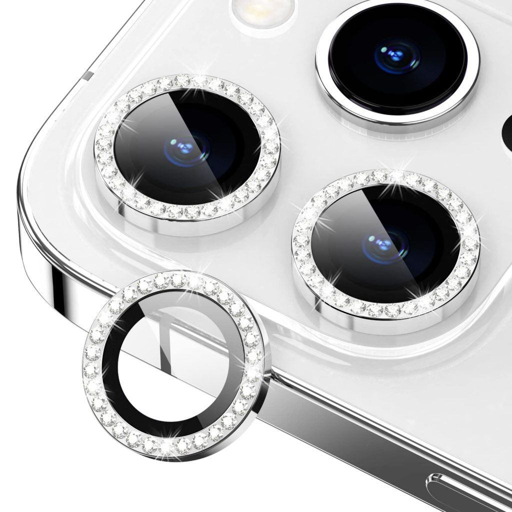 Película De Câmera Strass Brilho Diamante Para iPhone 13 Pro Max Mini Pro Lente De Luxo Blindada