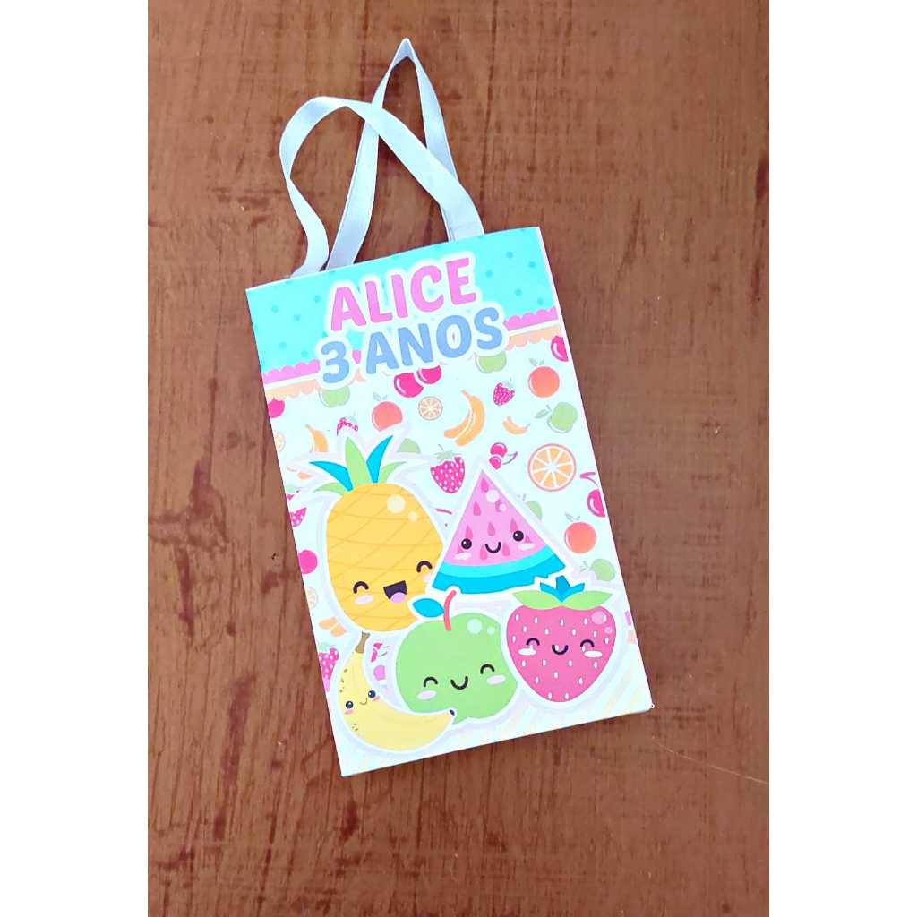 Sacolinha Personalizada  Frutas Lembrancinha Pegue e monte Sacola Frutinhas Bolsinha Festa Aniversario