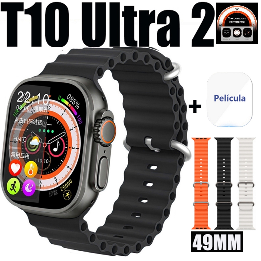 2026 Smartwatch T10 Ultra 2 Nova Série 9 SmartWatch 2.09 Inch HD 49mm Bluetooth Com Calculadora
