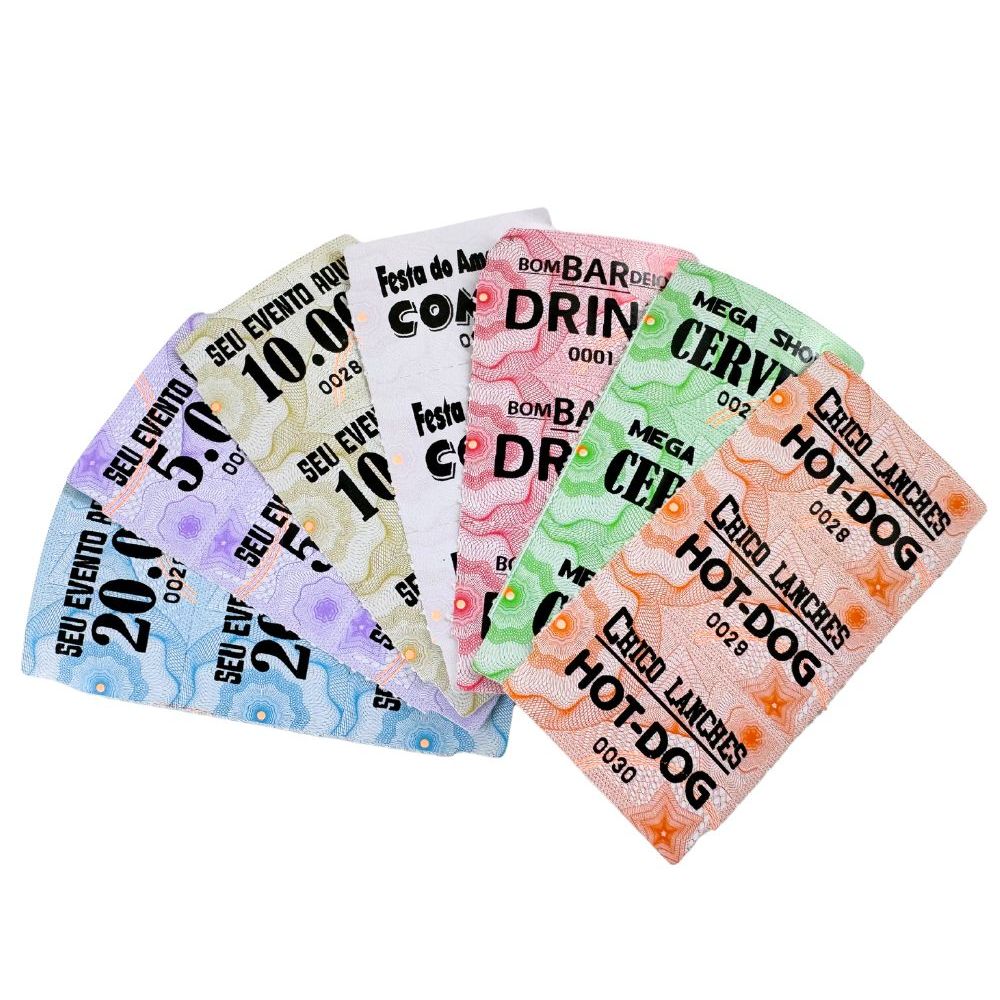 Fichas de Bar – Ticket de Consumação Papel Couchê - 1.000un