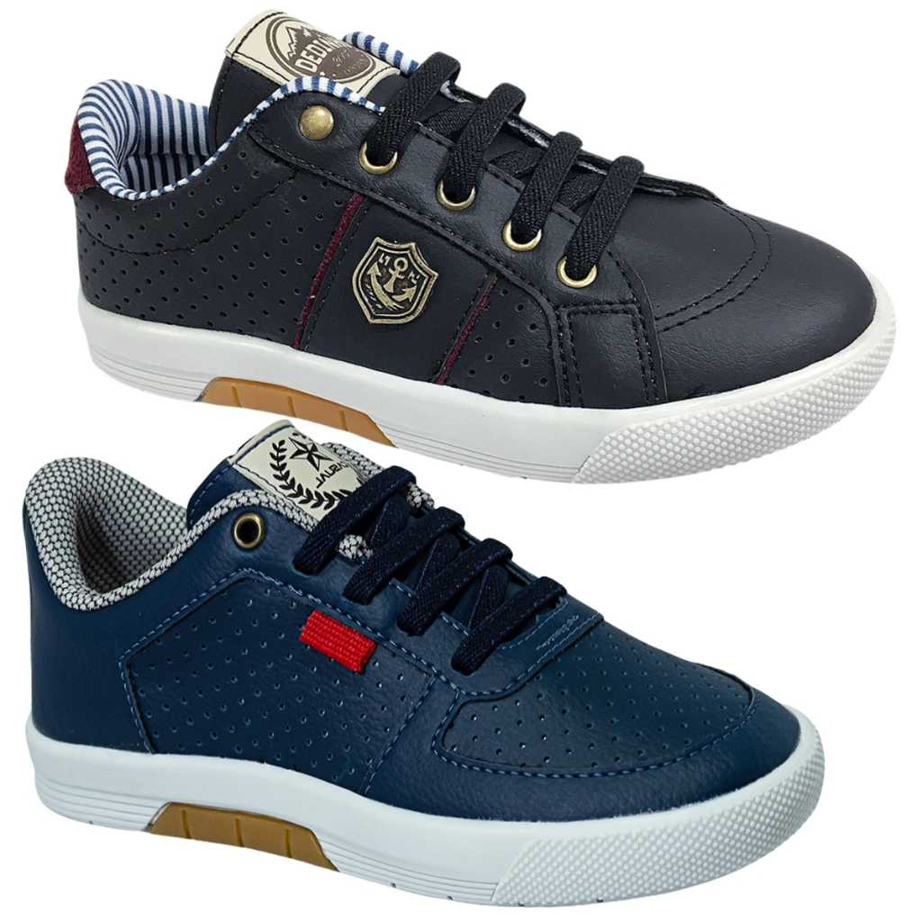 Kit 02 Sapatenis Masculino Infantil Tenis Infantil Masculino Casual Confortável Calce Fácil
