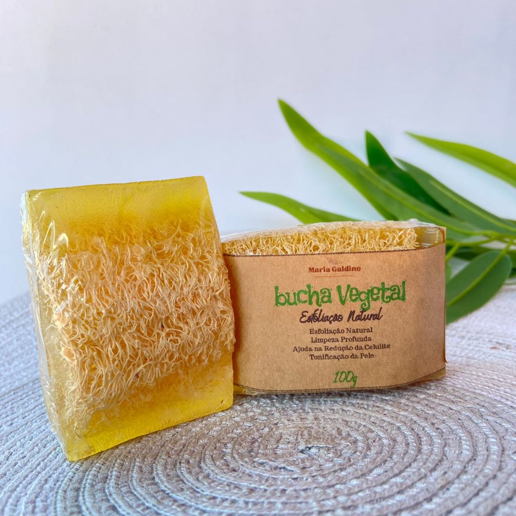Sabonete de Bucha Vegetal e Calêndula Natural Artesanal Esfoliante