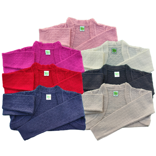 Casaco bolero de lã feminino infantil