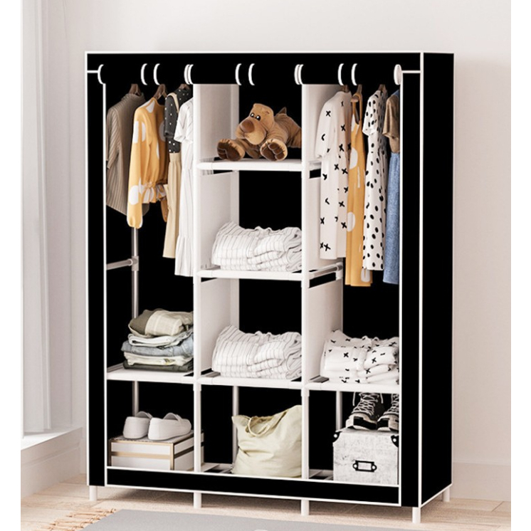 Guarda Roupa Portátil Dobrável Alto Volume Armazenamento De Roupas