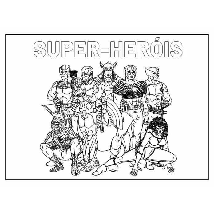 120 Desenhos Super Herois Colorir Pintar Infantil 15X21