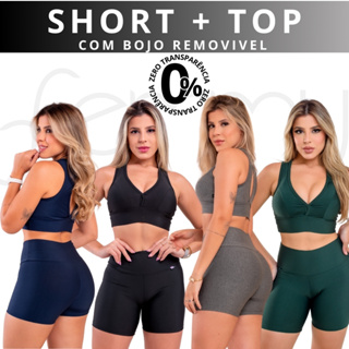 Kit Short + Top Bojo Fitness Crossfit Academia Treino em Oferta na Shopee
