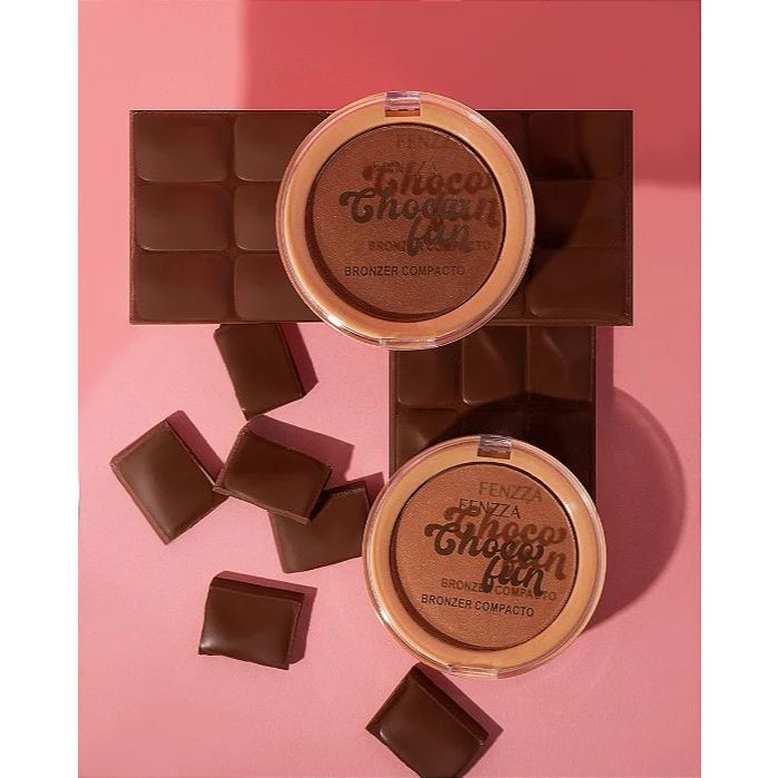 Bronzer Iluminador Radiante Compacto Choco Fun FENZZA em Oferta na Shopee
