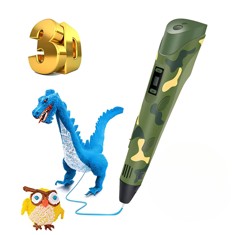 Caneta 3D Impressora Manual Infantil e Adulto Com Filamentos DIY Filamento Plastico ou ABS Tela LCD Seguro Para Crianças