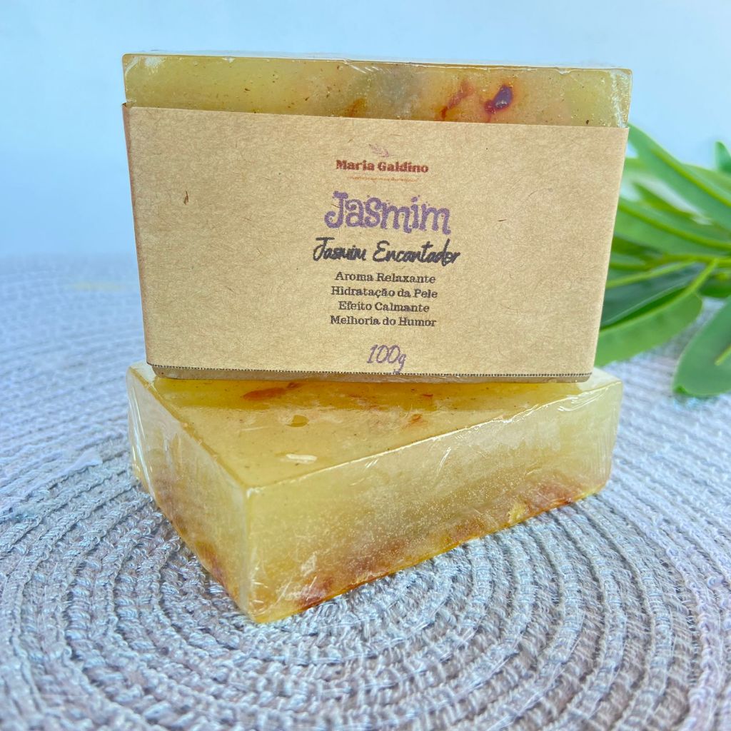 kit 3 sabonetes de jasmim com extrato de camomila e óleo de amêndoa