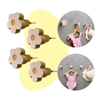 4 Ganchos de parede flor infantil decoração bebê 4Flbb15c em Oferta na Shopee
