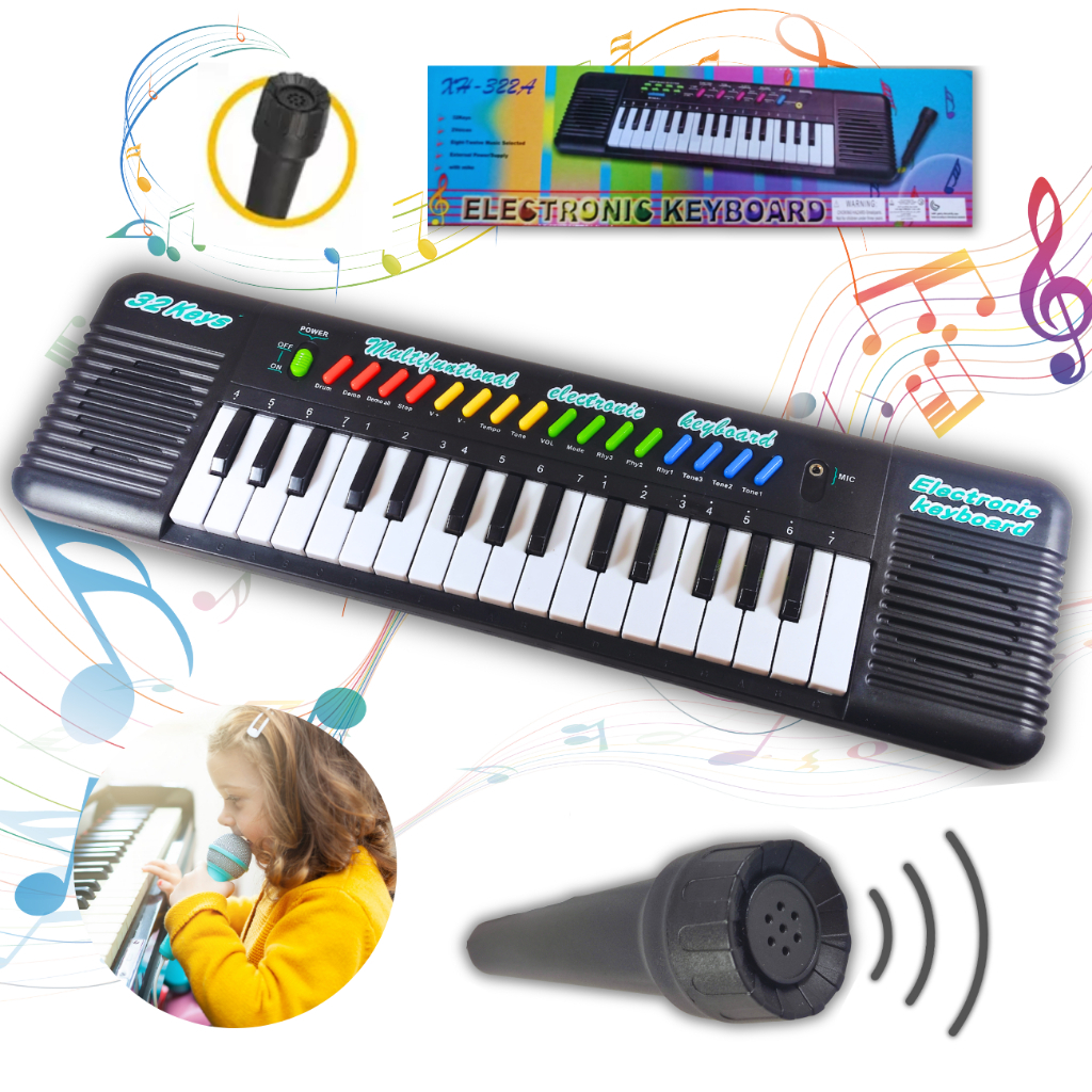 Teclado Piano com Microfone Brinquedo Infantil 32 teclas educativo em Oferta na Shopee