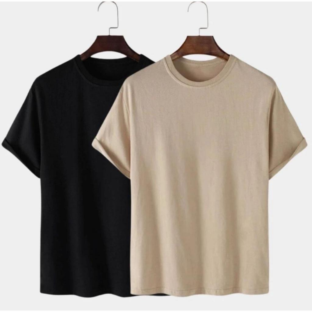 Kit 2 Camiseta Streetwear Basica Slim Camisa T-Shirt Masculina Feminina 100% Algodão Promoção em Oferta na Shopee