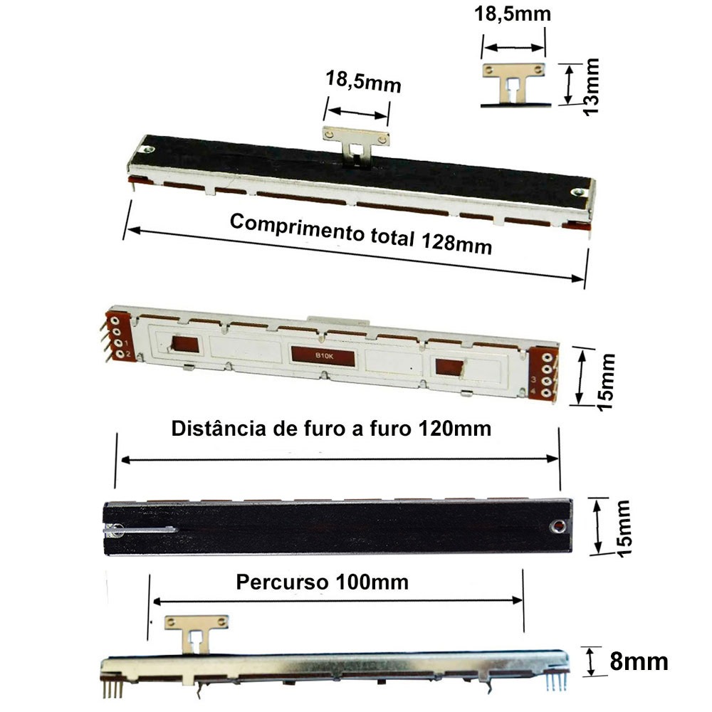 Fader Potenciômetro Deslizante Behringer X32 Reposição C/5 Peças Tozz