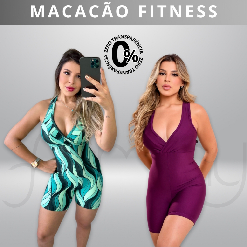 Macaquinho Macacão Estampado Fitness Academia Ginastica (COM BOJO REMOVIVEL)