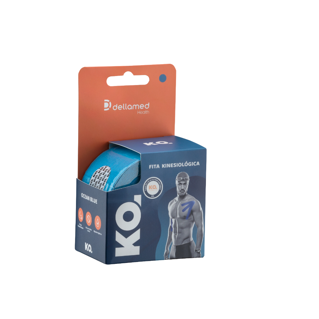Fita Kinesiológica KO Ocean Blue Azul Dellamed em Oferta na Shopee