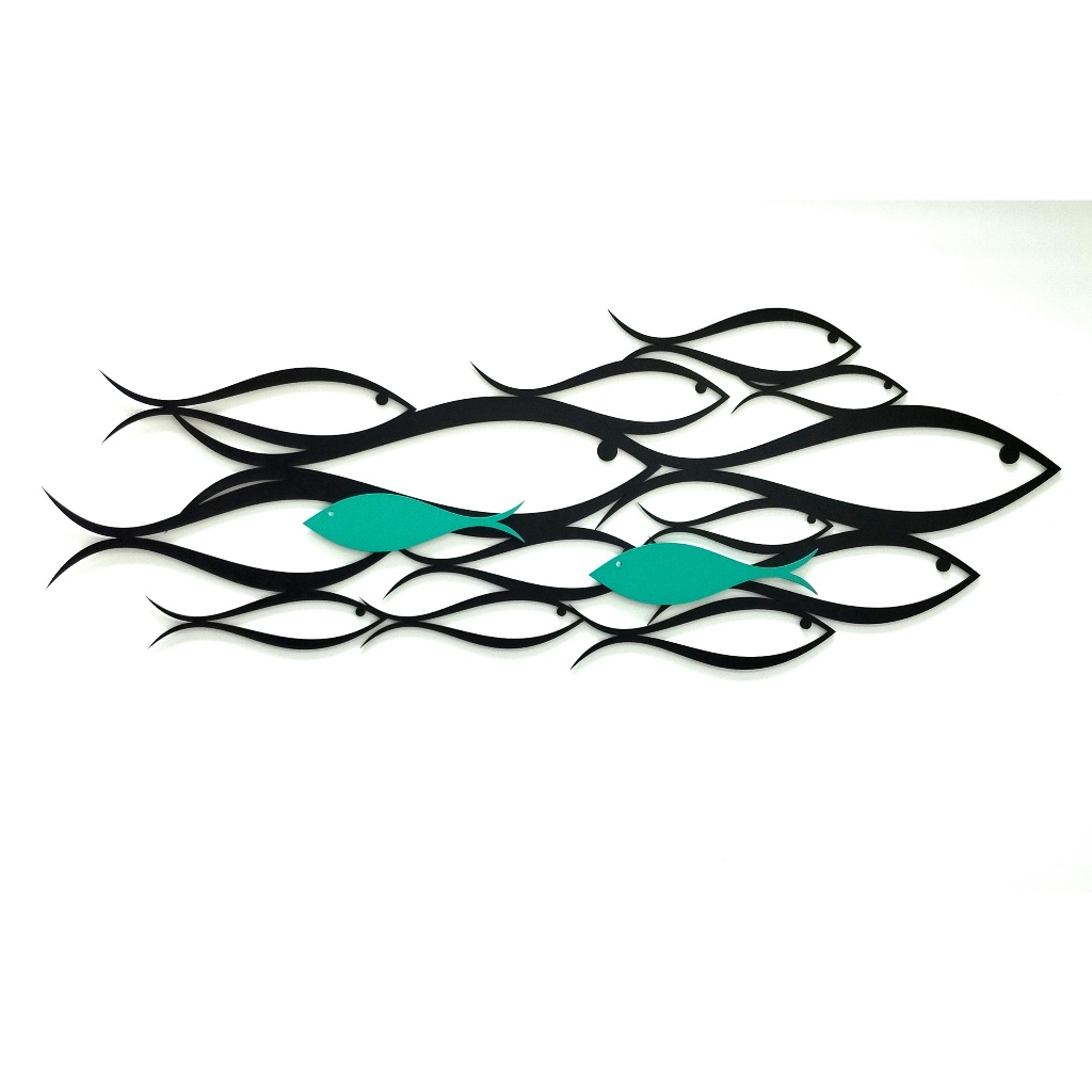 Quadro Vazado Cardume Peixes vazados estilo The Chosen Mdf Jesus estilo 3D