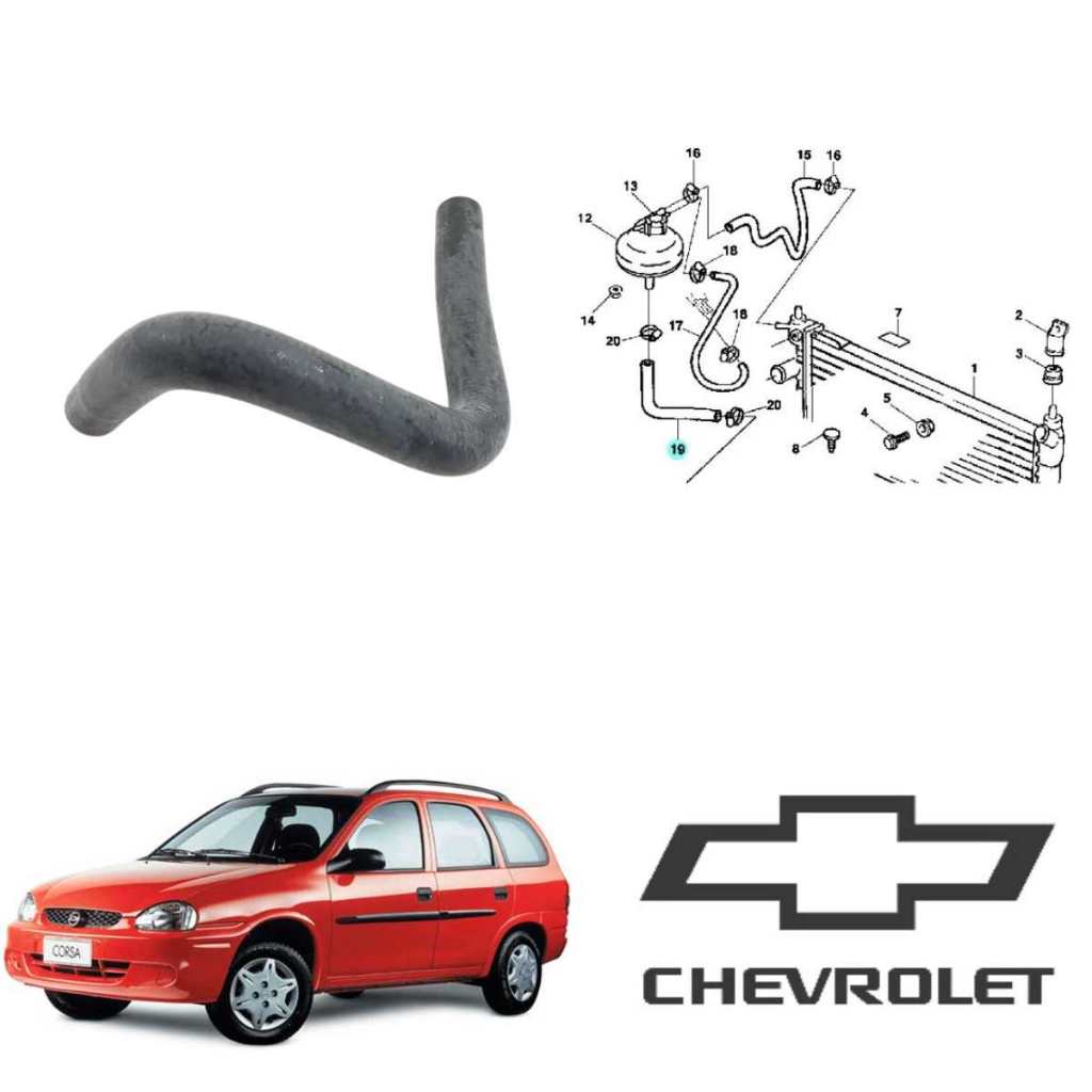 Mangueira Reservatório Ao Tubo Corsa Gsi, Corsa Wagon, Corsa Pick Up 1.6 16v 1995 1996 1997 1998 1999 a 2001