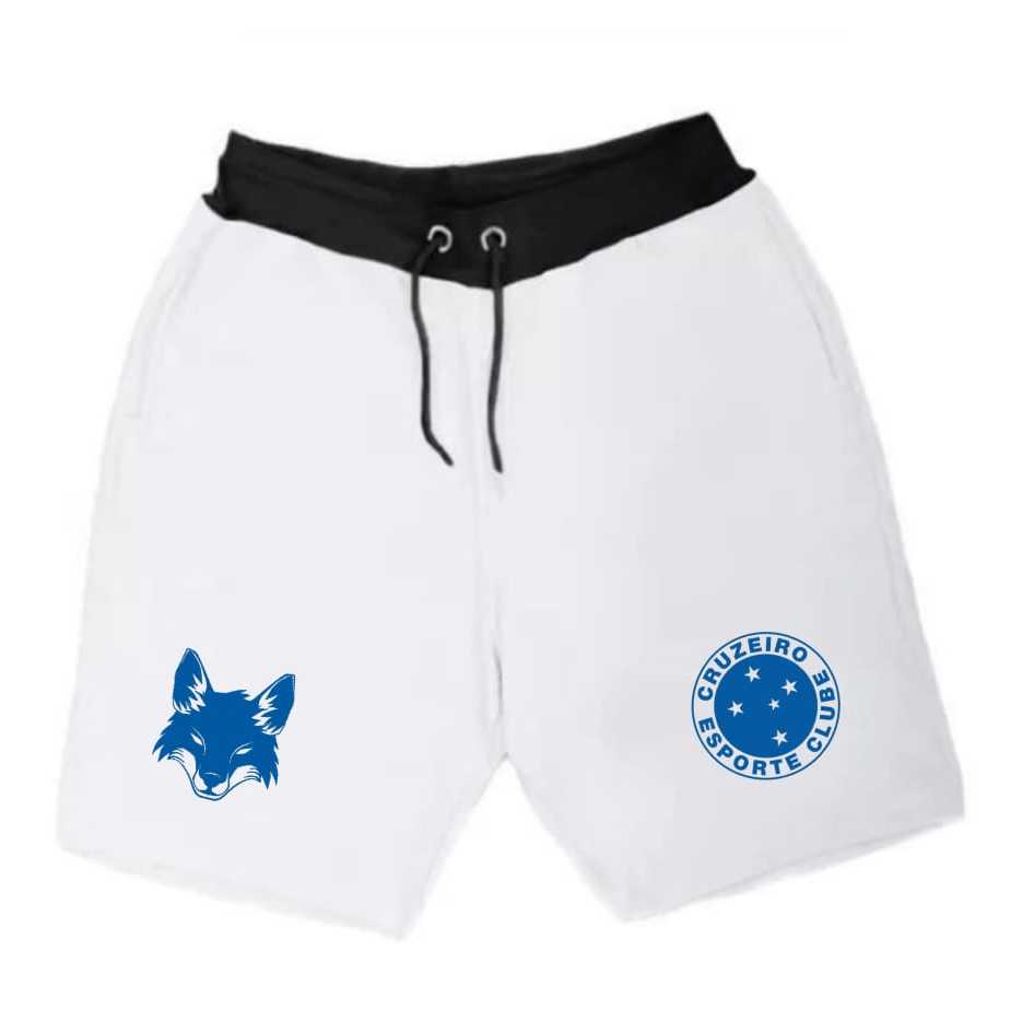 Bermuda moletinho Cruzeiro Raposa Treino Academia Musculação Caminhada Short
