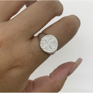 Anel São Bento Prata 925 de Lei - tamanho médio em Oferta na Shopee