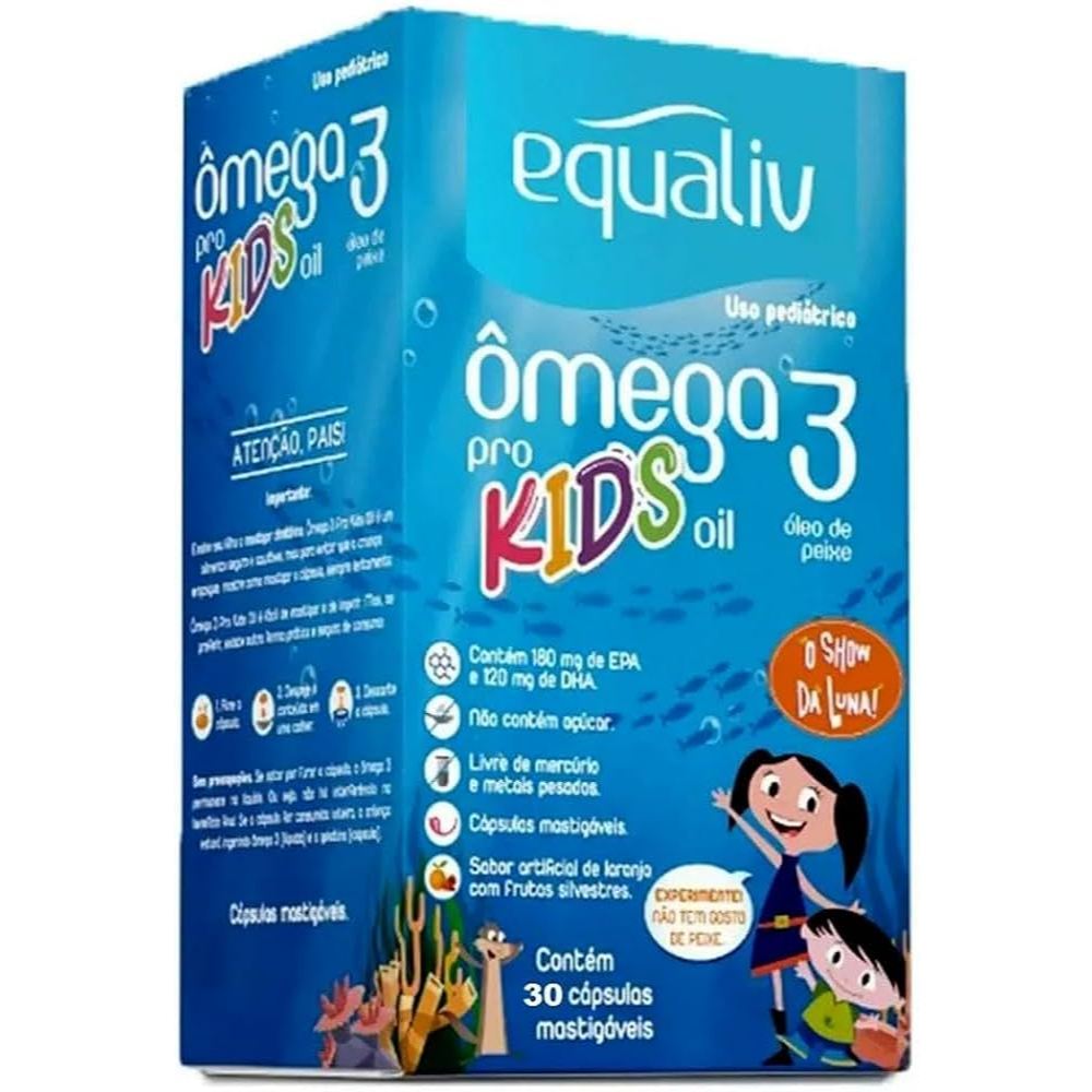 OMEGA 3 KIDS 30 CÁPSULAS MASTIGÁVEIS - EQUALIV