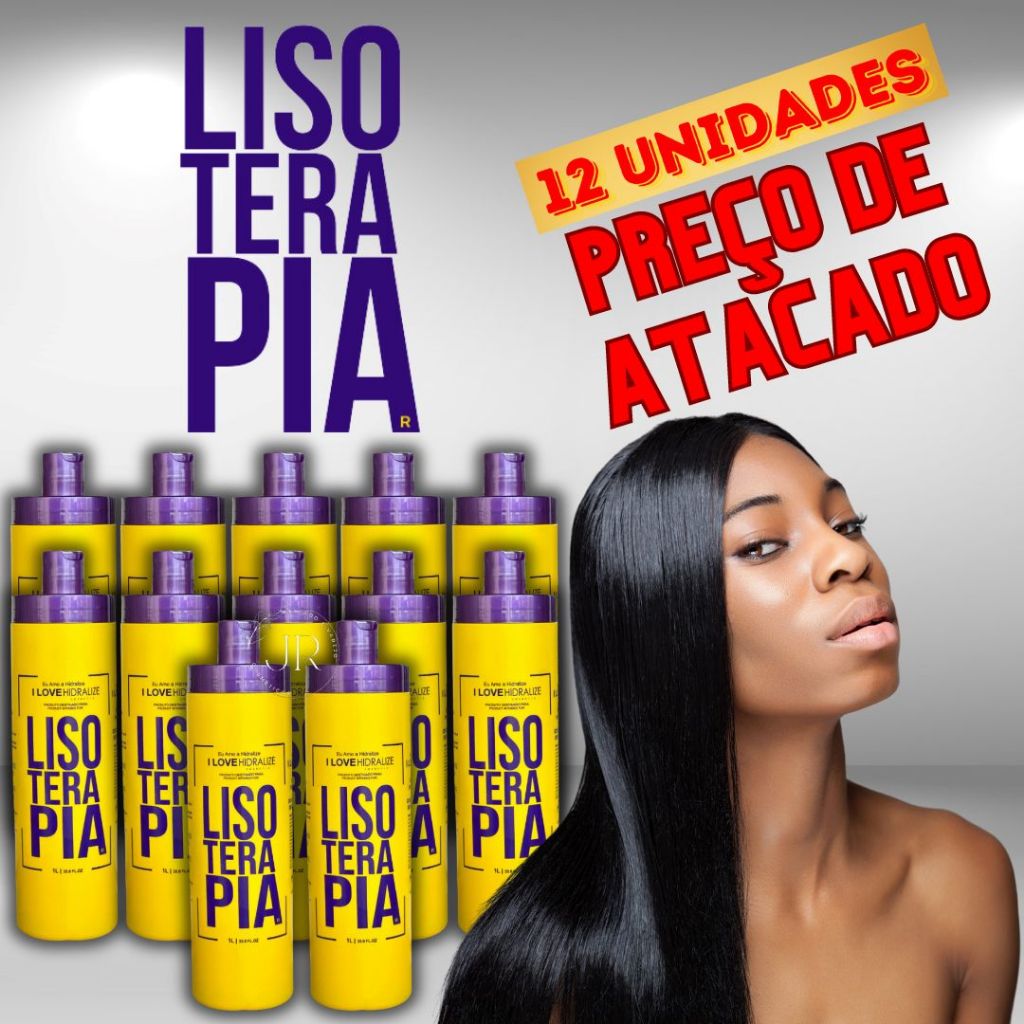 LISOTERAPIA - Progressiva Orgânica Sem Formol - Hidralize 01L - Liso Extremo - KIT COM 12 UNIDADES em Oferta na Shopee