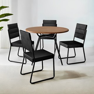 Conjunto Sala de Jantar 4 Cadeiras San Francisco Carraro Preto