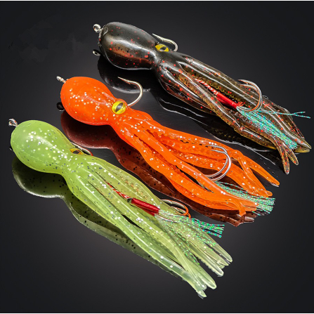 KIT 3 ISCA ARTIFICIAL PESCA POLVO SOFT COM ANZOL JIG HEAD EMBUTIDO TUCUNARÉ/TRAÍRA/DOURADO/PIRARUCU