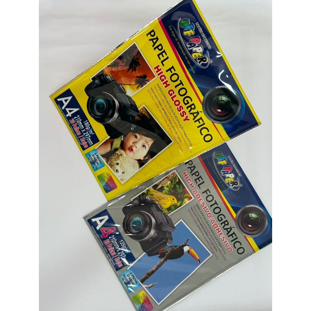 kit papel fotográfico 20 adesivos e 50 comum