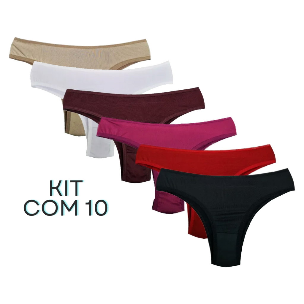 Kit calcinhas microfibra estampada ou lisa (Tanga Microfibra)