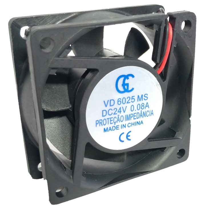 Micro Ventilador 60x60x25 24V Cooler Ventoinha 60x60 24V 5000rpm
