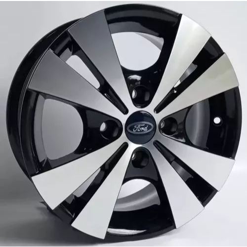 Kit 4 Rodas Aro 13 Tala 5,5 4x108 Trevo Ford Fiesta Ka Eco Preta Diamantada Krmai R39