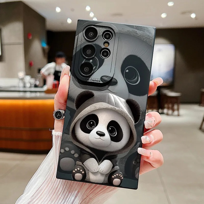 Capinha Capa Para S23 Ultra S24 Ultra S25 Ultra Urso Panda Pandinha Case Protetora Anti Impacto