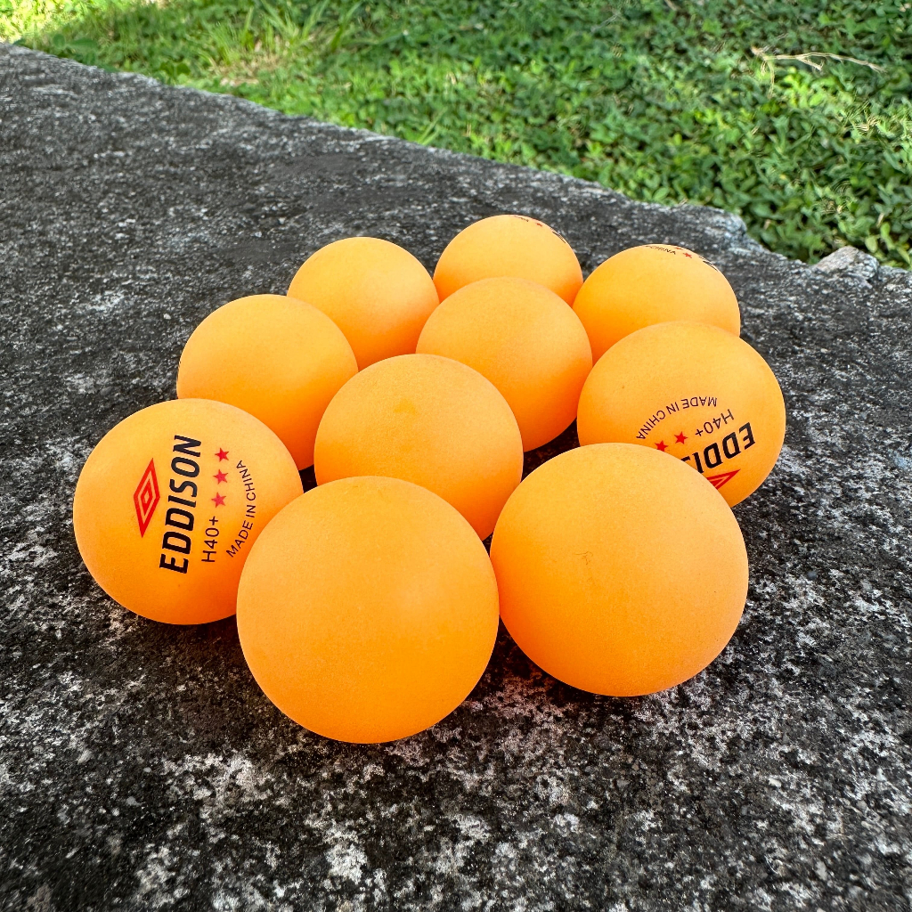 Kit 10 Bolinhas de Tênis de Mesa Branca e Laranja - 03 Estrelas ITTF para Treinamento e Competição