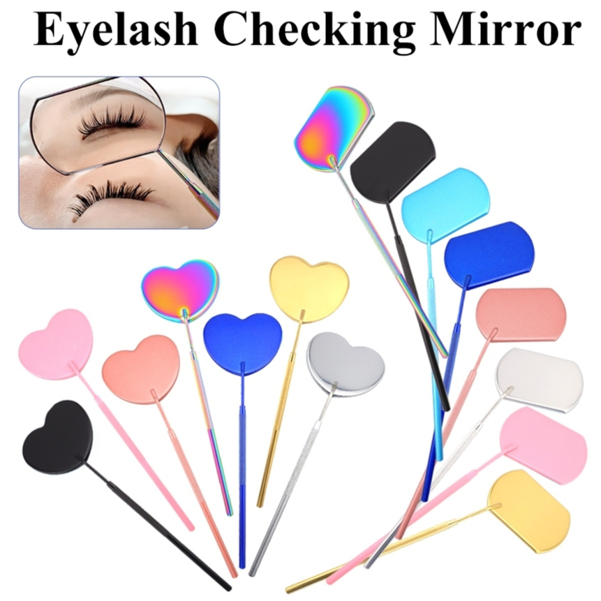 Espelho De Mão Profissional Para Alongamento De Cílios E Maquiagem Multifuncional Lupa Aço Inoxidável Vários Modelos E Cores LUX067-192-3-1
