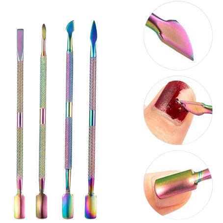 Kit 4 Espátulas Furta Cor Proficional Aço Inox para Manicure - Pedicure Podologia em Oferta na Shopee
