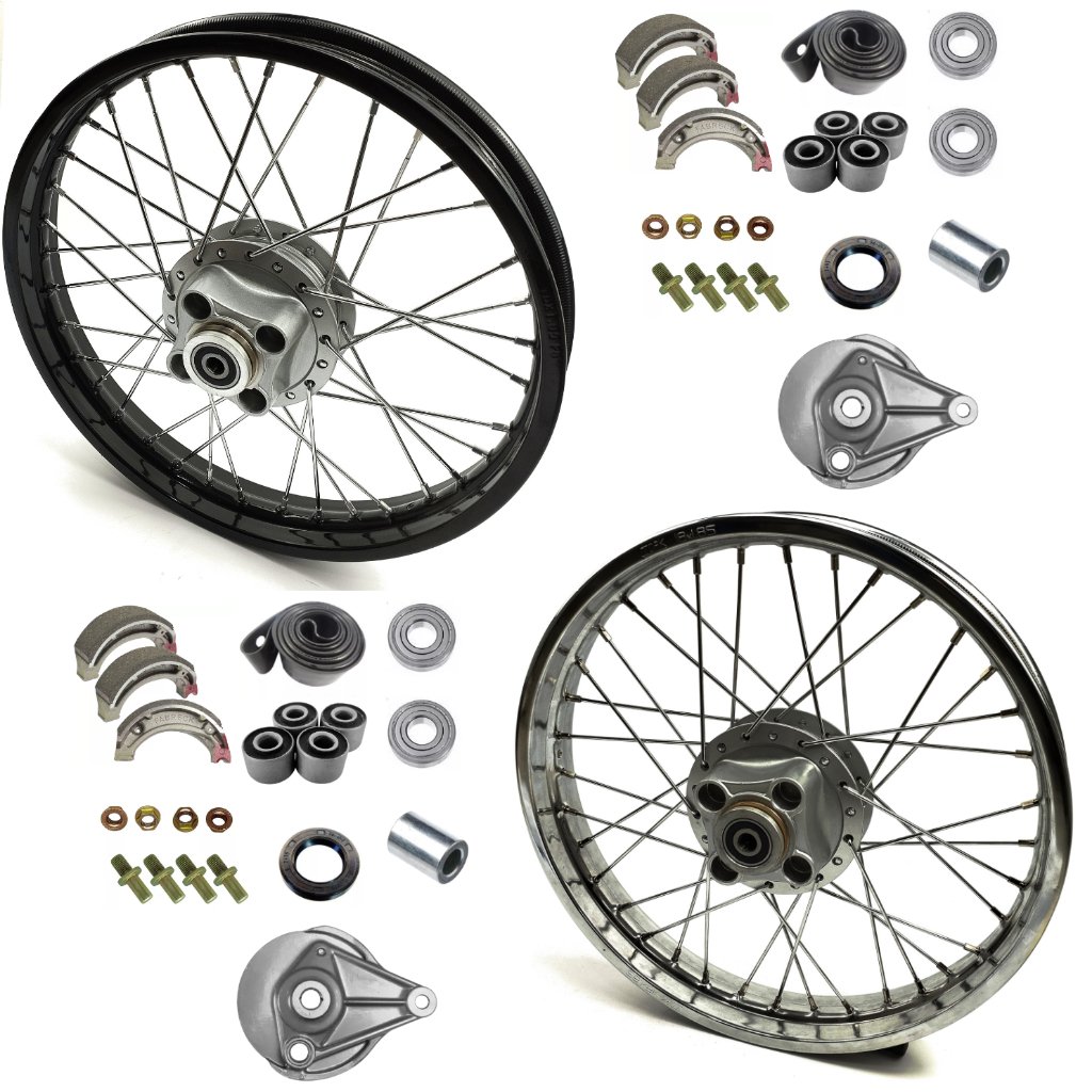 Roda Traseira Espelho+Rolamento+Retentor+Cinta Raios 4 ou 3,5mm Cg 125 Bolinha/Titan/Today 79 a 99/ML 125/Turuna/Xls 125