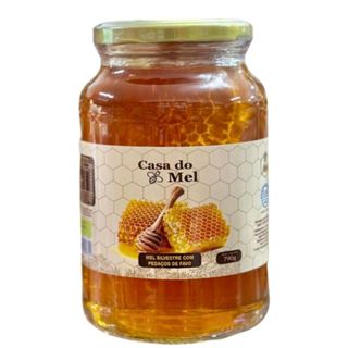 Mel Puro de abelha com Favo 100% natural 790g em Oferta na Shopee