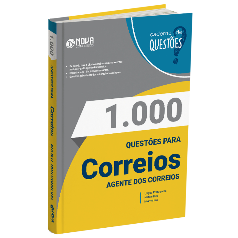 Imagem Livro 1.000 QUESTÕES Gabaritadas CORREIOS - Agente dos CORREIOS