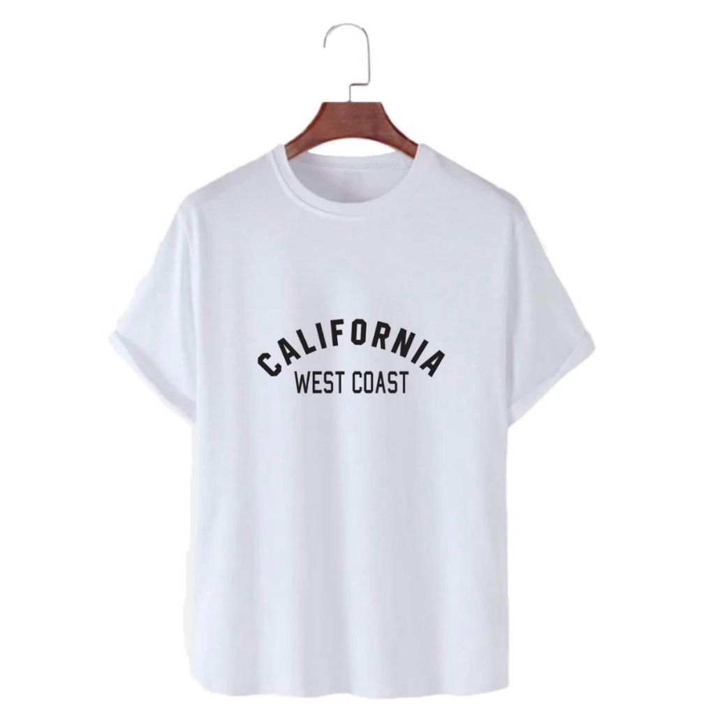 Camiseta Masculina Gola Redonda 100% Algodão Estampada Califórnia West Coast