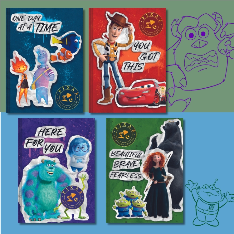 Caderno Colegial Costurado Capa Dura Pixar 160 Folhas ANIMATIVA em Oferta na Shopee