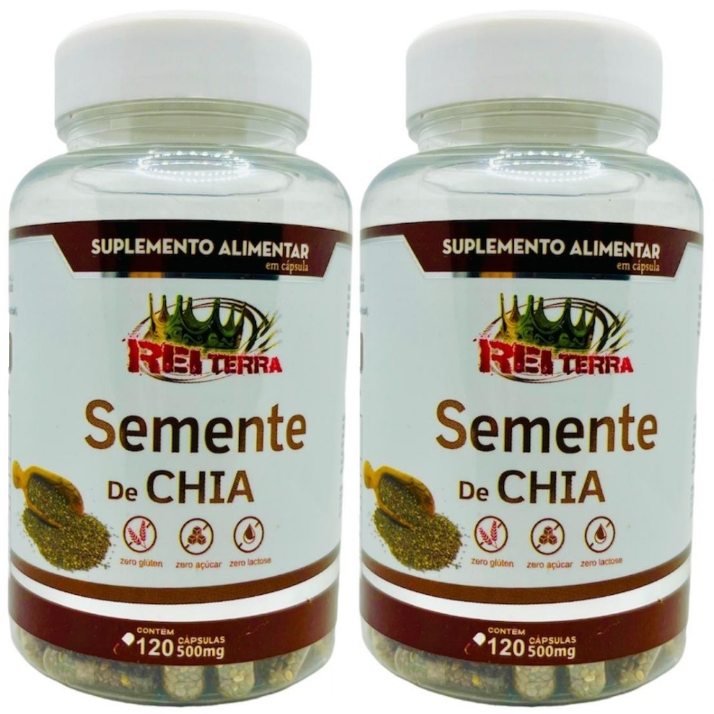 Kit 2 Chia 500mg 240 Cápsulas - Rei Terra